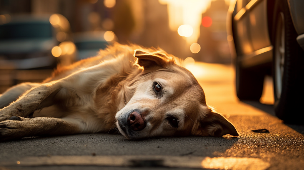 contents a real photo of a dog lying on the street injured afte bef4a7bd 13a0 442a 8ddd 6feabf71958f