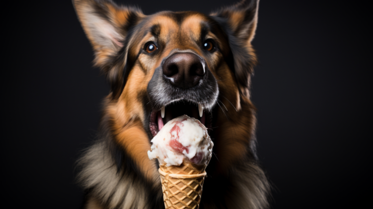 contents a real photo of a dog licking an ice cream natural li 85c79b48 51e1 4a72 b94b 43e23d28a3dc