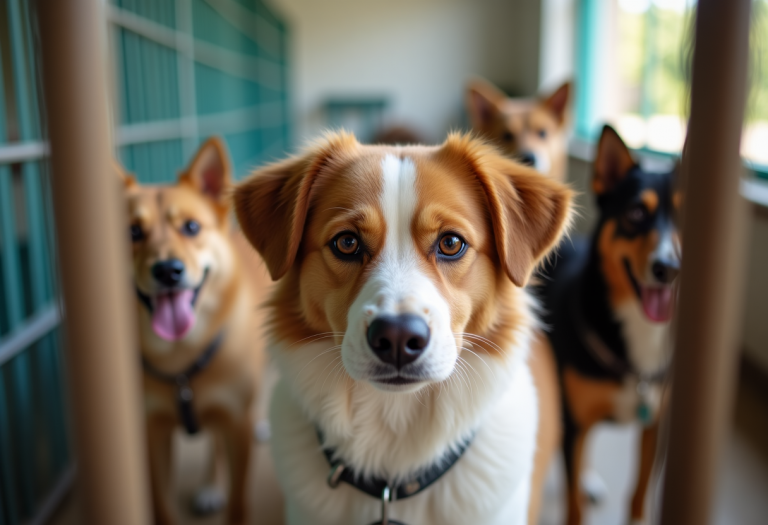 Cane felice adottato in un nuovo ambiente amorevole