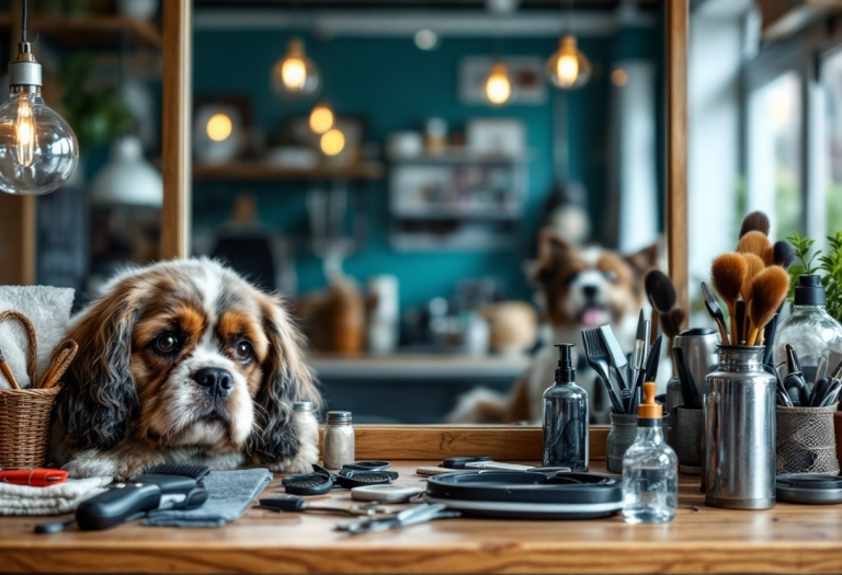 Corte di pelo elegante per un cane Yorkshire