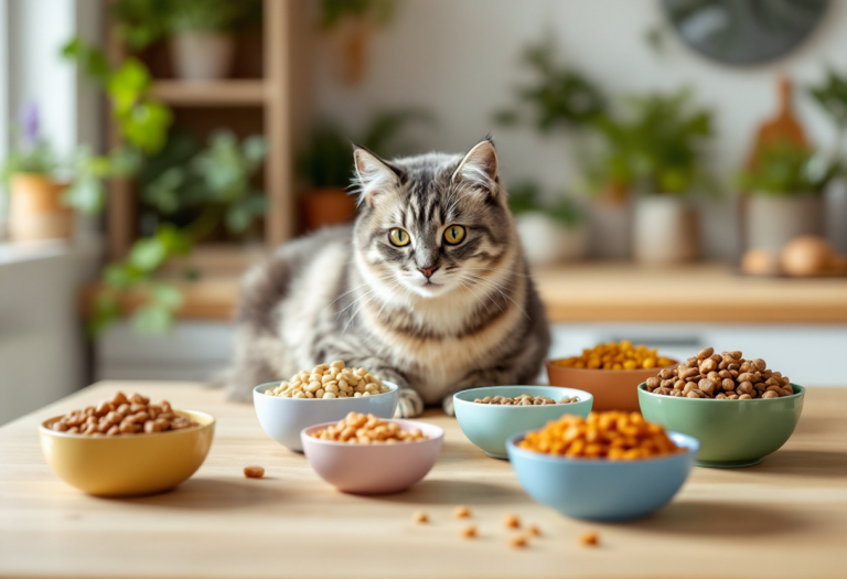 Gato mirando dulces peligrosos para su salud