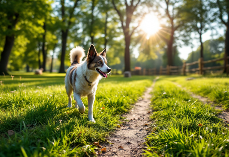 Cani che giocano in un parco sicuro a Trieste