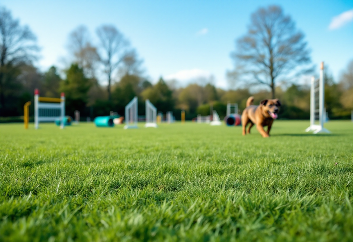 Perro deportivo en acción cuidando sus articulaciones