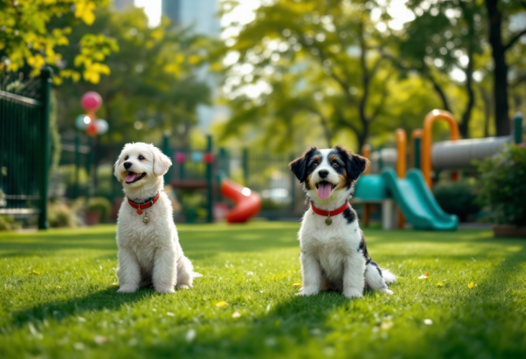 Mascotas disfrutando de un parque urbano en España