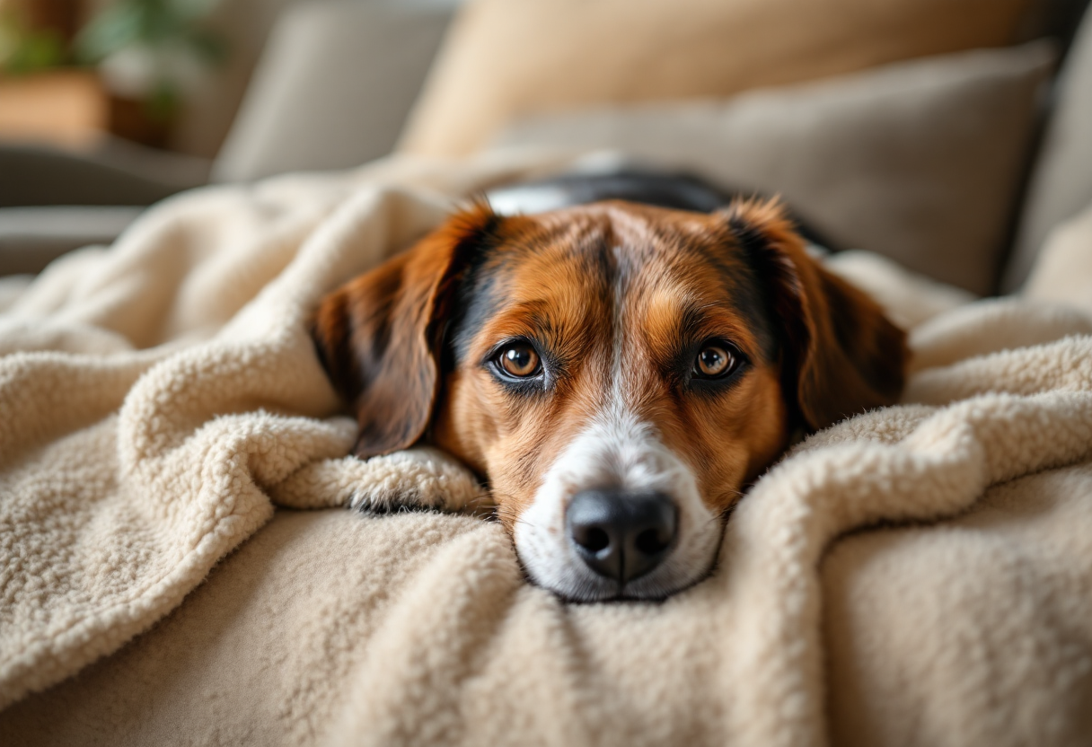 Manta suave y cómoda para perros en un hogar acogedor