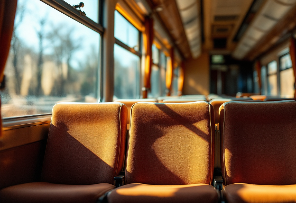 Mascota viajando en tren con su dueño