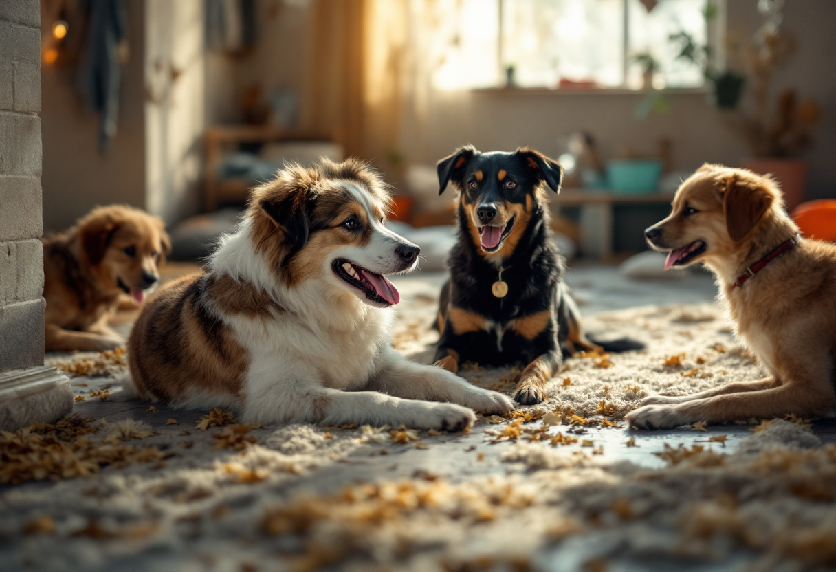 Perro feliz adoptado en un hogar amoroso