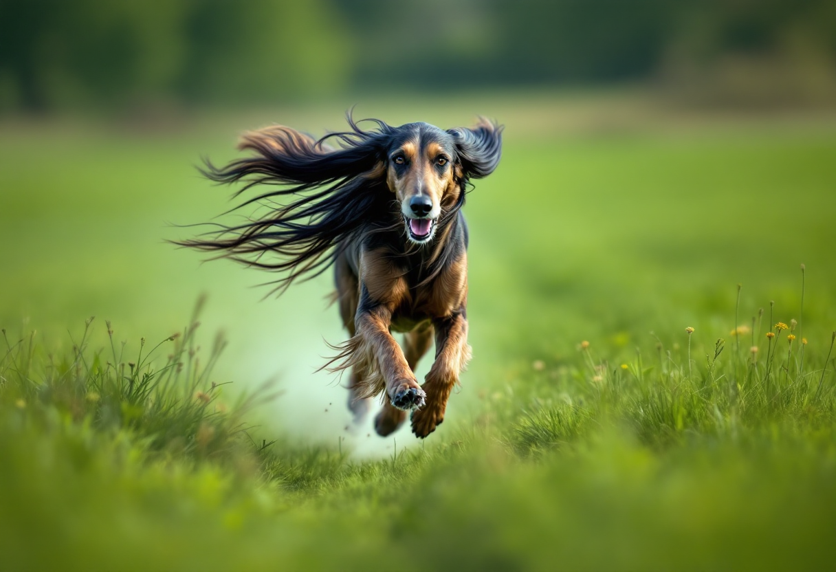 Un galgo afgano elegante in un ambiente naturale