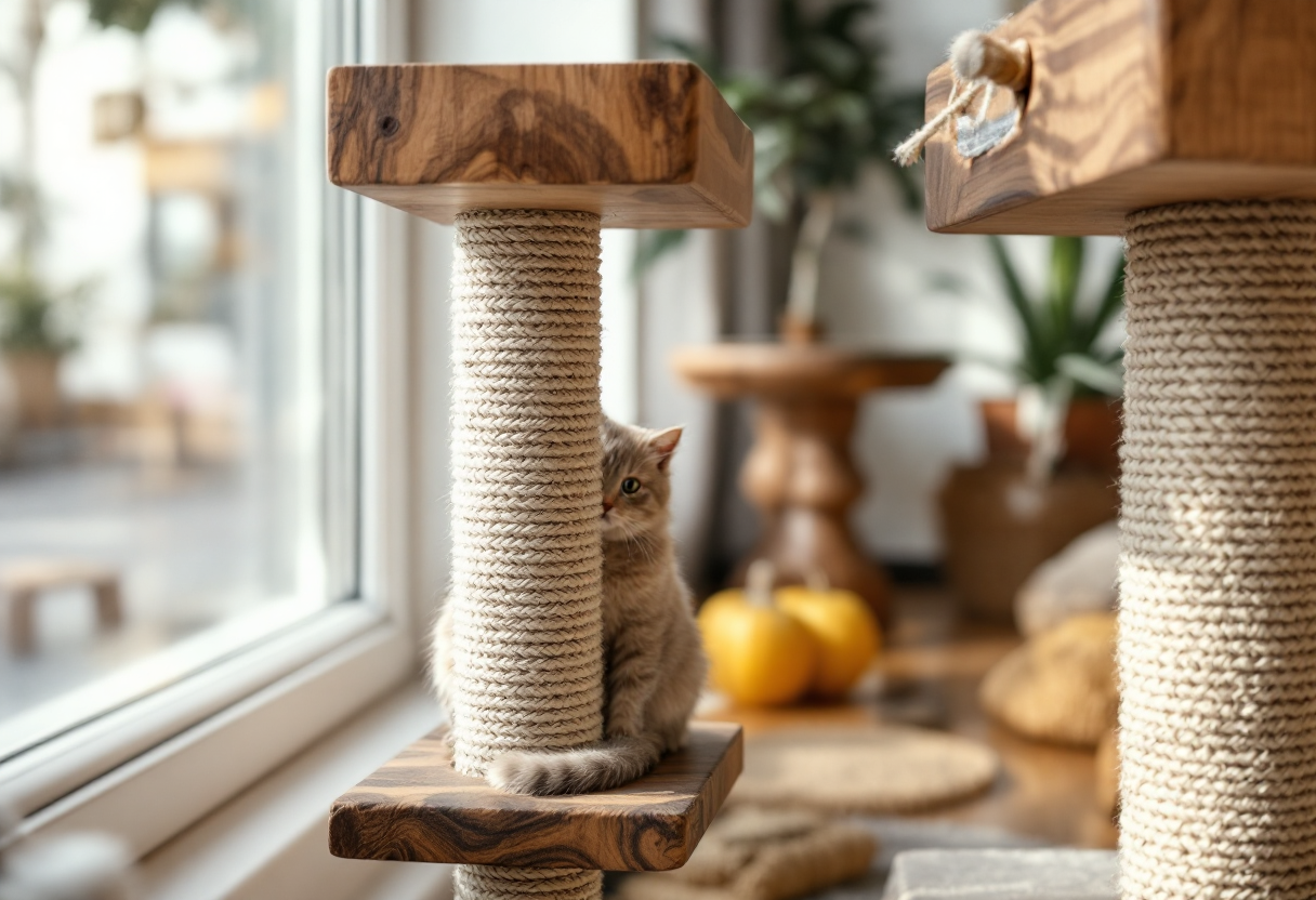 Rascador ideal para gatos en un hogar moderno