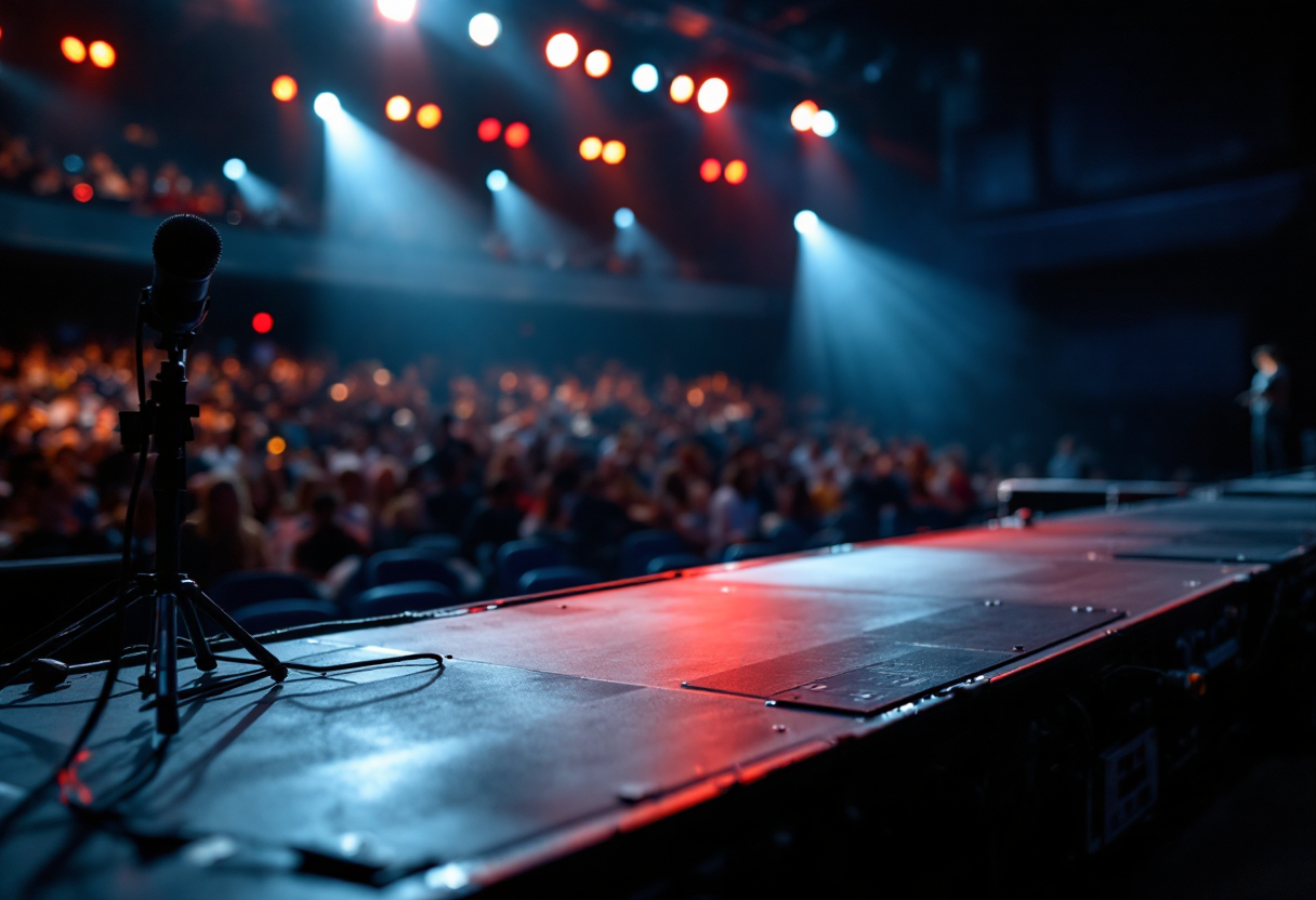 Artistas emergentes en un talent show en vivo