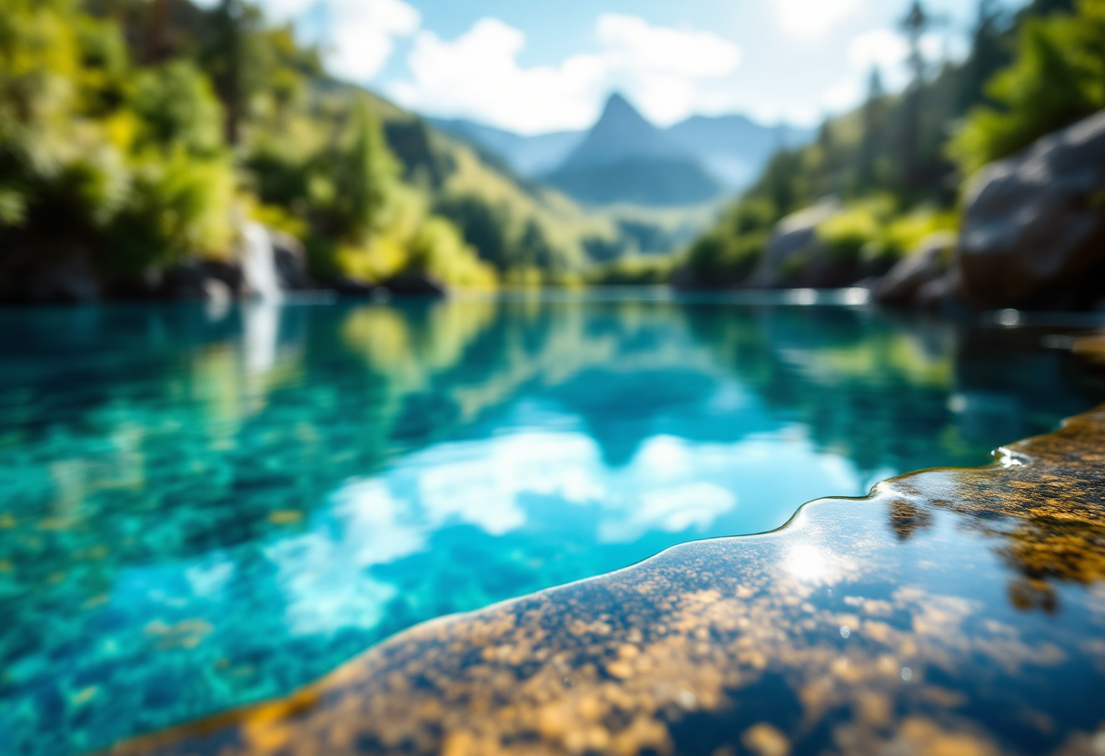 Perro disfrutando de una piscina natural en España