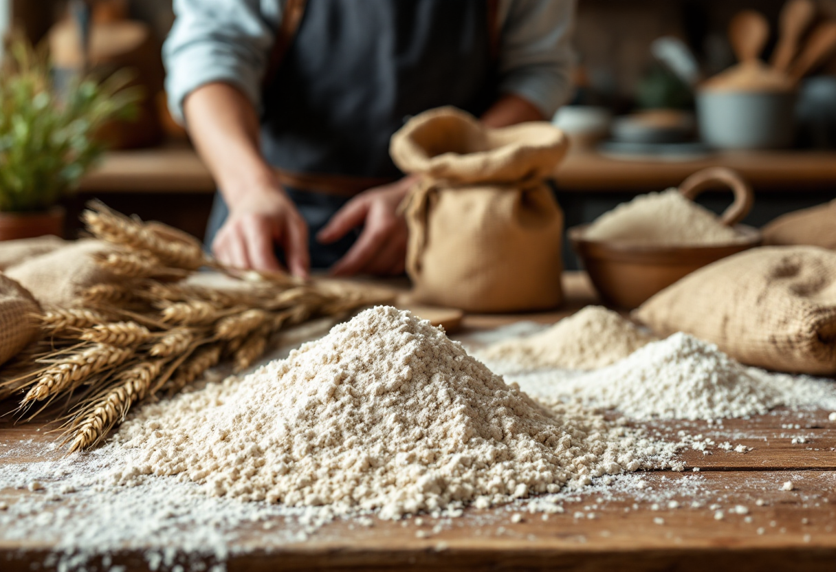 Pan artesanal recién horneado en una mesa de cocina