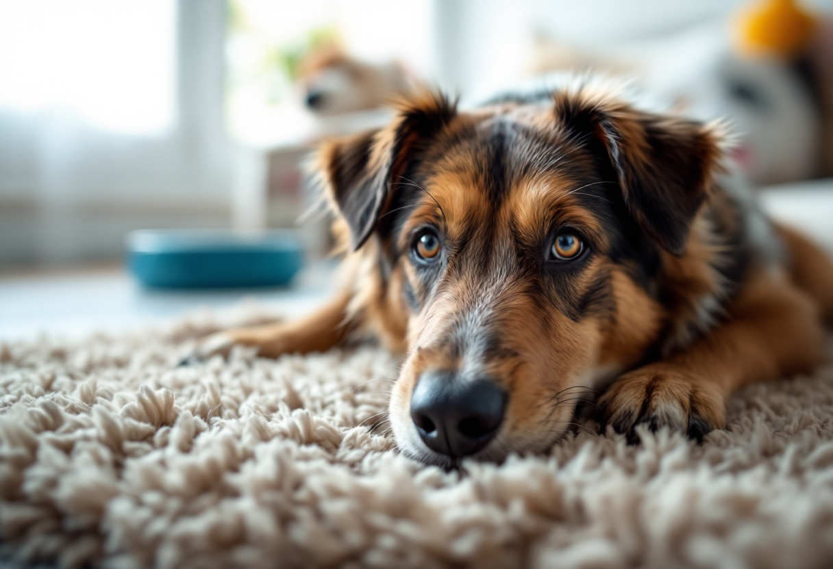 Perro babeando por causas de salud o emoción