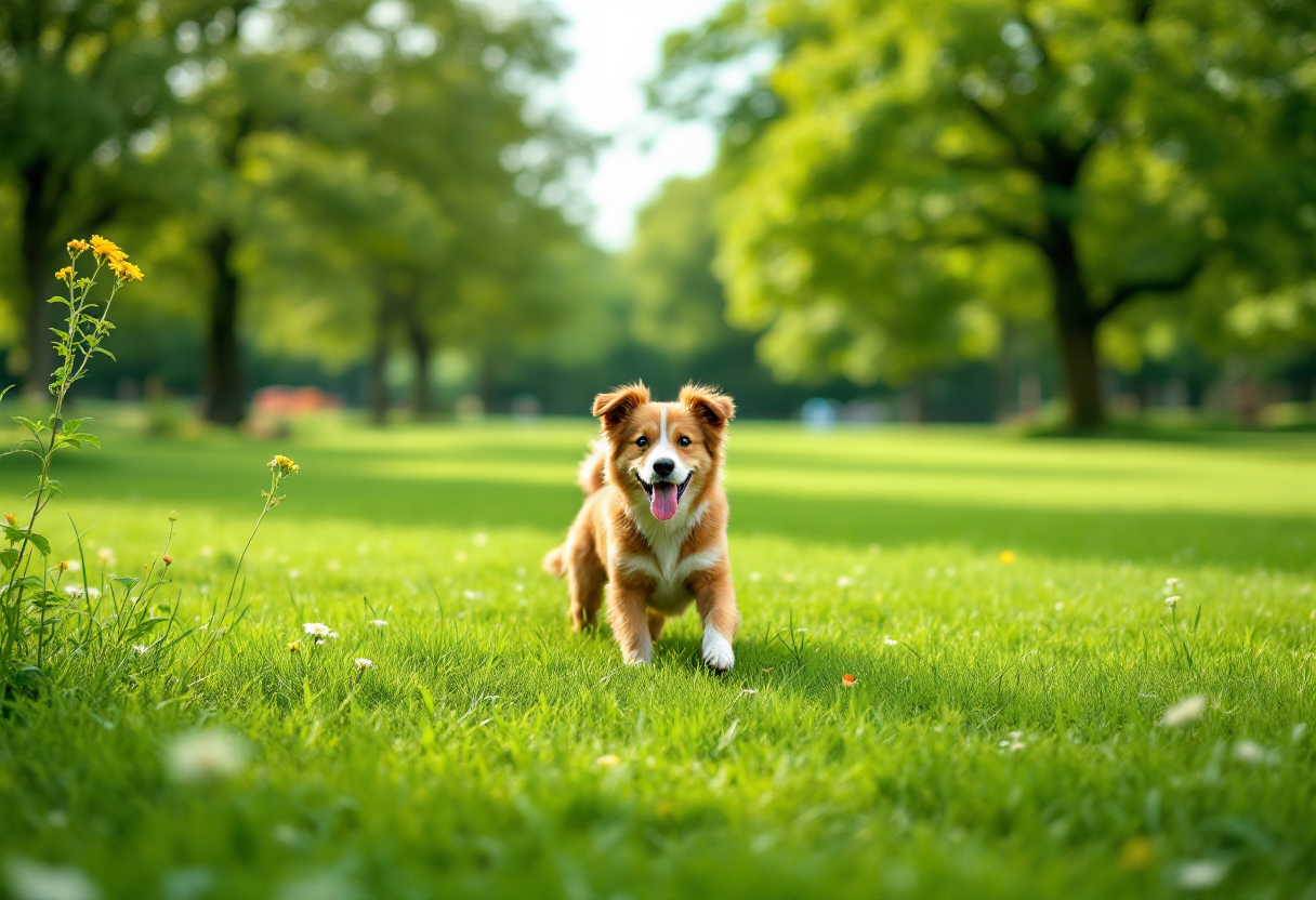 Un perro feliz en un entorno natural