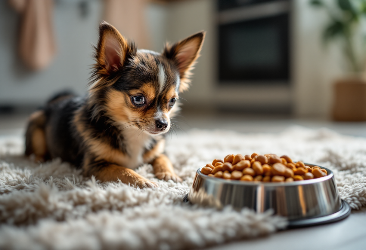 Chihuahua disfrutando de una comida saludable